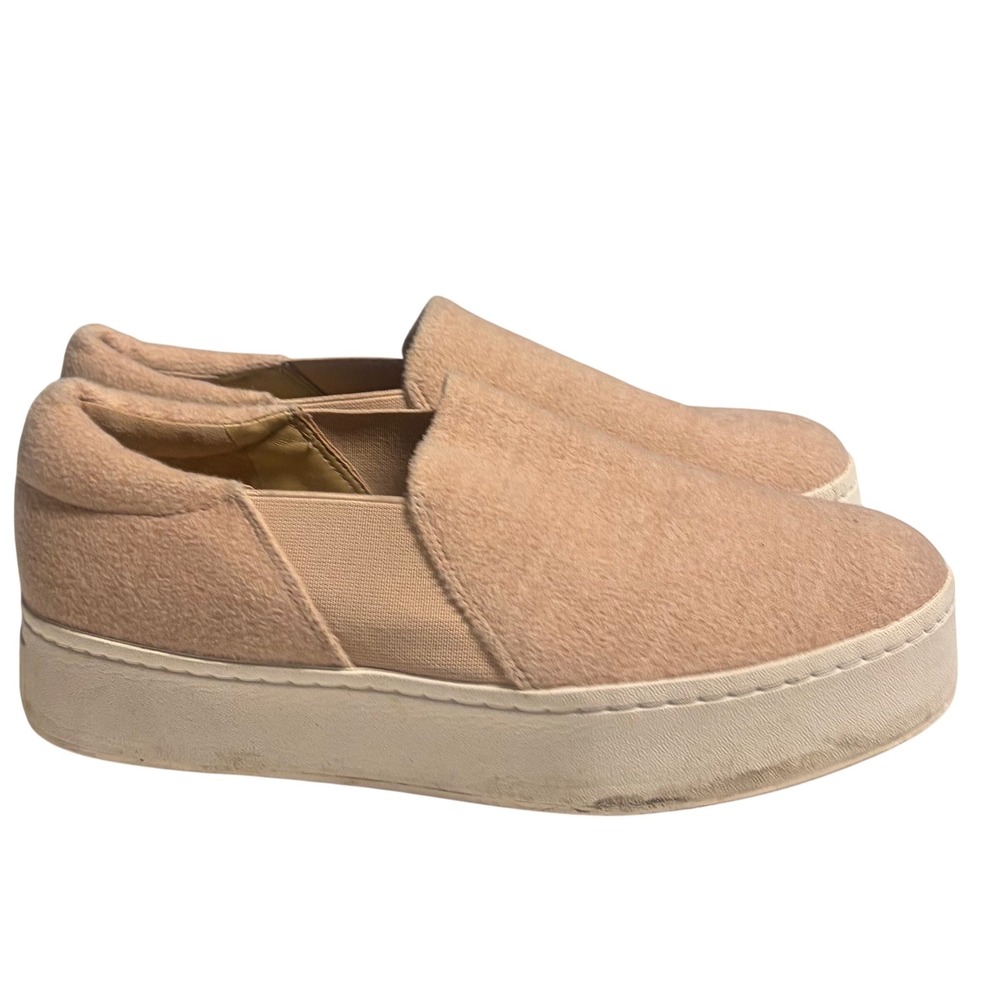 Vince Warren Platform Sneakers Womens 9 Blush Pink Felt‎ Slip On Shoes